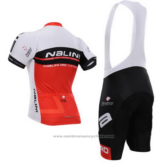 2015 Maillot Cyclisme Nalini Rouge et Blanc Manches Courtes et Cuissard
