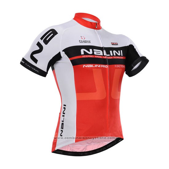 2015 Maillot Cyclisme Nalini Rouge et Blanc Manches Courtes et Cuissard