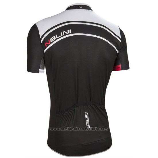 2016 Maillot Cyclisme Nalini Blanc et Noir Manches Courtes et Cuissard