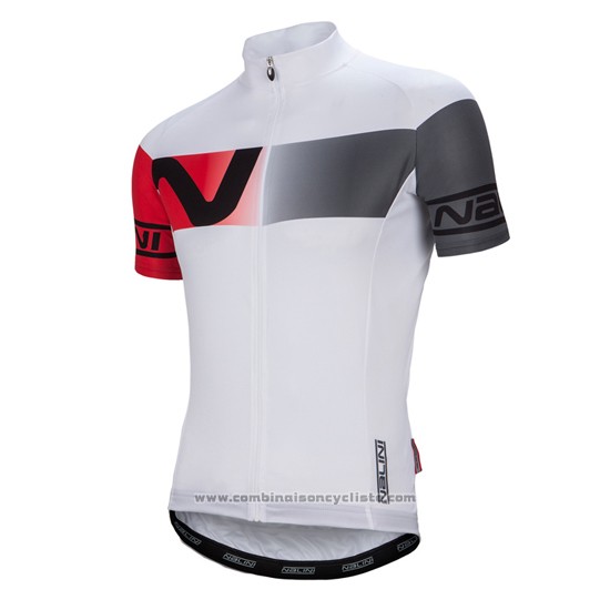 2016 Maillot Cyclisme Nalini Blanc et Rouge Manches Courtes et Cuissard