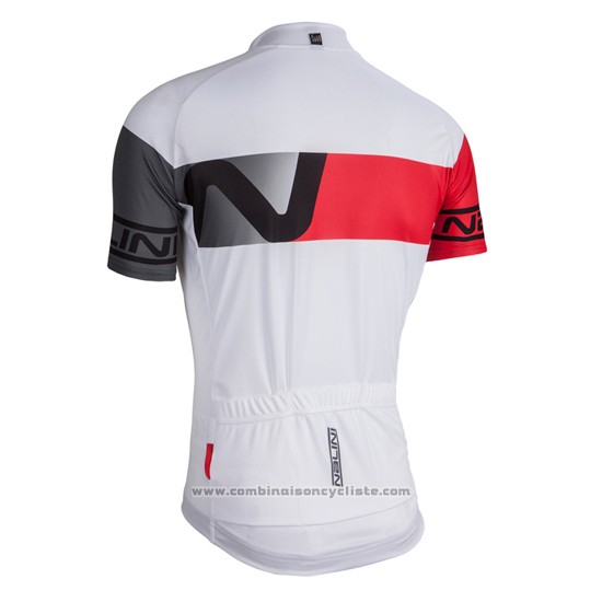 2016 Maillot Cyclisme Nalini Blanc et Rouge Manches Courtes et Cuissard