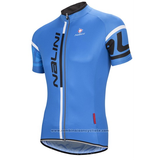 2016 Maillot Cyclisme Nalini Bleu Manches Courtes et Cuissard