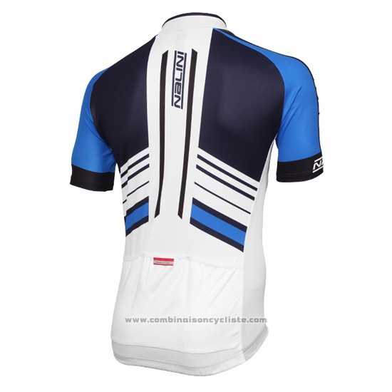 2016 Maillot Cyclisme Nalini Bleu et Blanc Manches Courtes et Cuissard