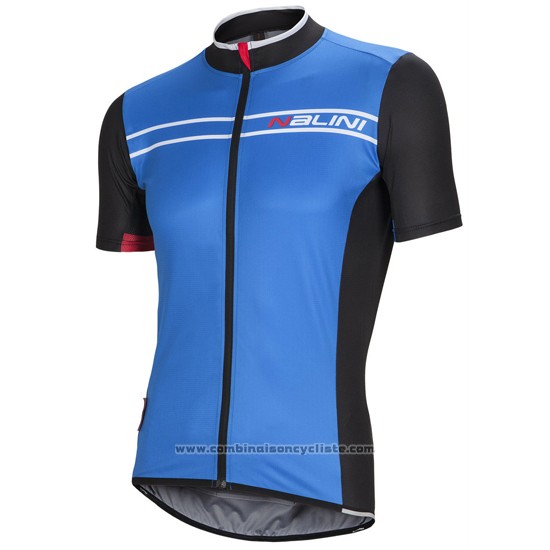 2016 Maillot Cyclisme Nalini Bleu et Noir Manches Courtes et Cuissard