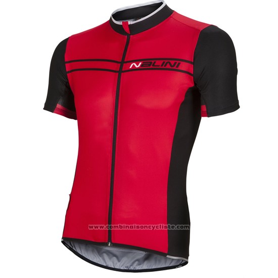 2016 Maillot Cyclisme Nalini Fonce Rouge Manches Courtes et Cuissard