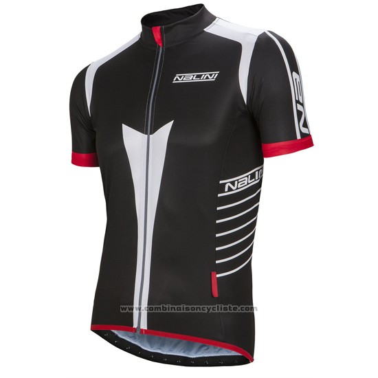 2016 Maillot Cyclisme Nalini Gris et Noir Manches Courtes et Cuissard