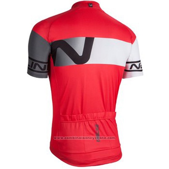 2016 Maillot Cyclisme Nalini Gris et Rouge Manches Courtes et Cuissard