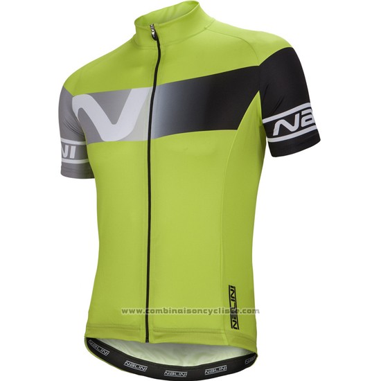2016 Maillot Cyclisme Nalini Lumiere Vert Manches Courtes et Cuissard
