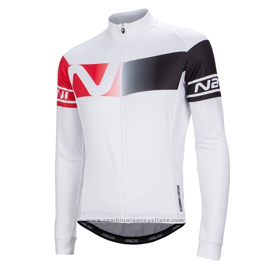 2016 Maillot Cyclisme Nalini Rouge et Blanc Manches Longues et Cuissard