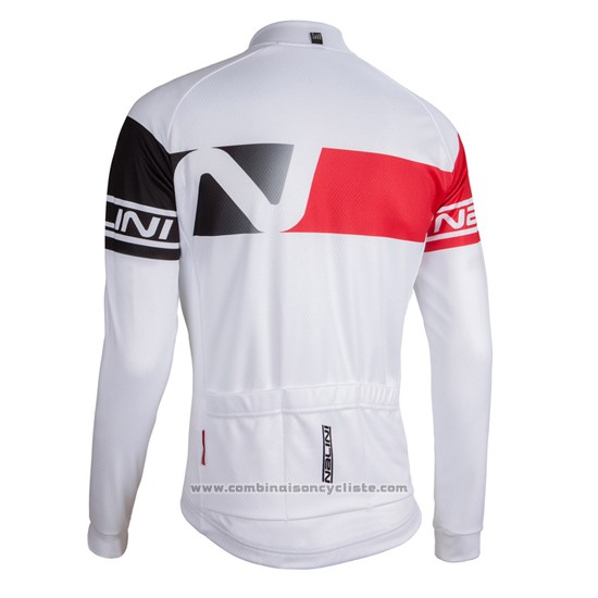 2016 Maillot Cyclisme Nalini Rouge et Blanc Manches Longues et Cuissard