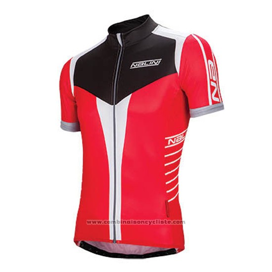 2016 Maillot Cyclisme Nalini Rouge et Noir Manches Courtes et Cuissard