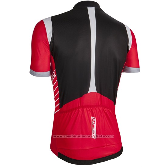 2016 Maillot Cyclisme Nalini Rouge et Noir Manches Courtes et Cuissard