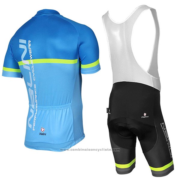 2017 Maillot Cyclisme Nalini Brivio Bleu Manches Courtes et Cuissard