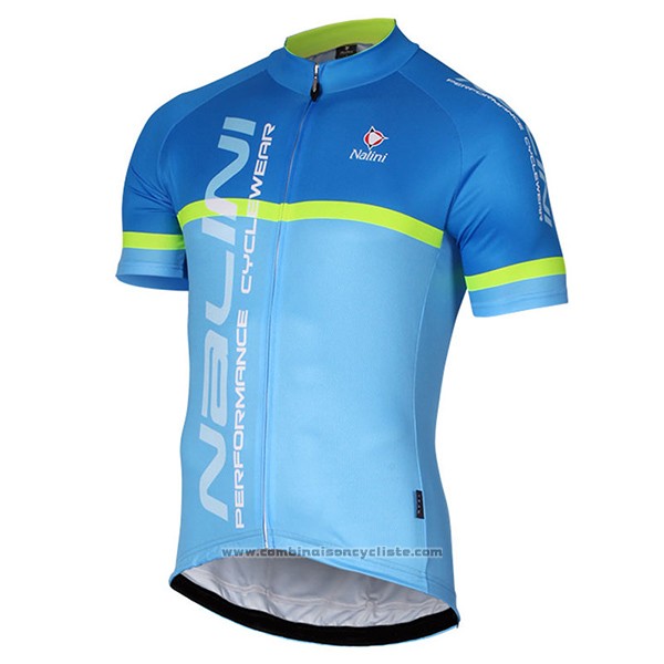 2017 Maillot Cyclisme Nalini Brivio Bleu Manches Courtes et Cuissard