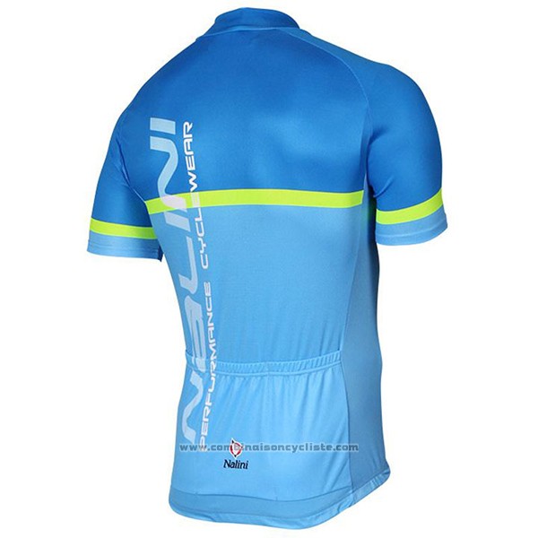 2017 Maillot Cyclisme Nalini Brivio Bleu Manches Courtes et Cuissard