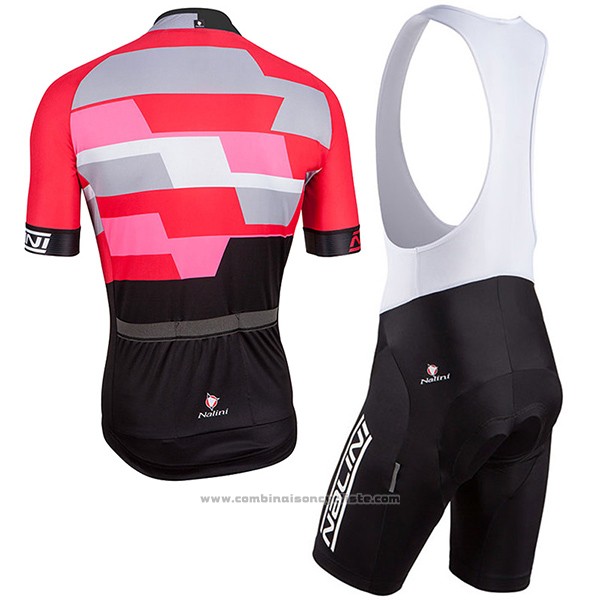 2017 Maillot Cyclisme Nalini Cervino Rouge et Noir Manches Courtes et Cuissard