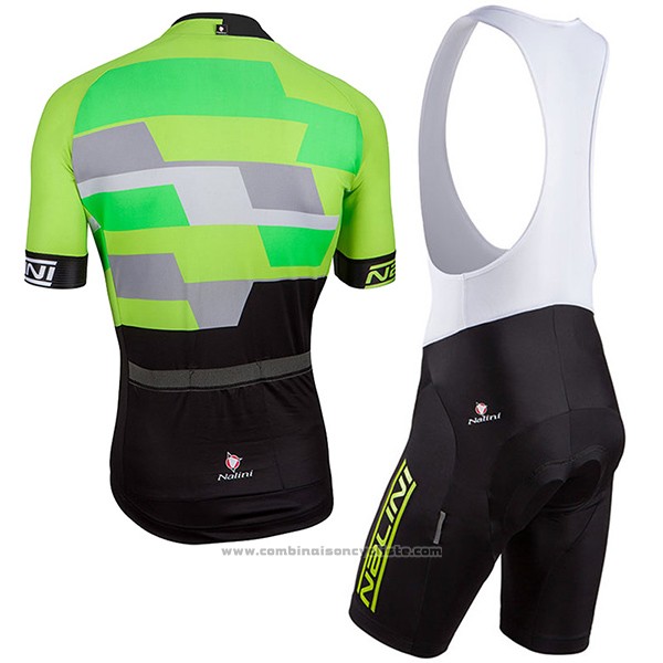 2017 Maillot Cyclisme Nalini Cervino Vert et Noir Manches Courtes et Cuissard