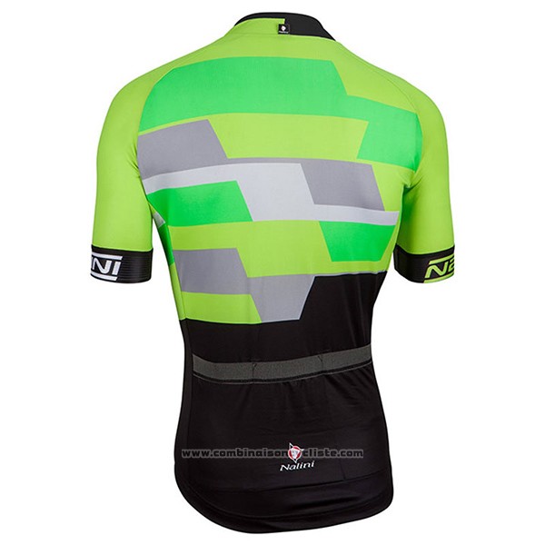 2017 Maillot Cyclisme Nalini Cervino Vert et Noir Manches Courtes et Cuissard