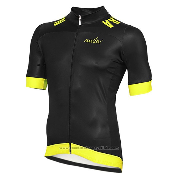 2017 Maillot Cyclisme Nalini Curva Mavone Noir Manches Courtes et Cuissard