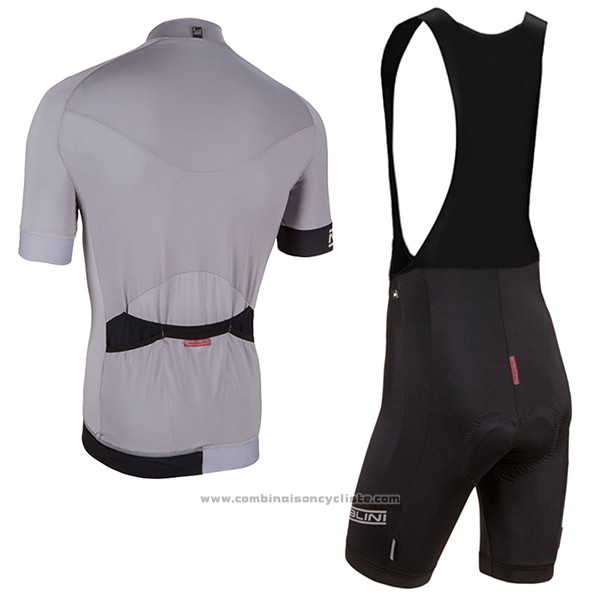 2017 Maillot Cyclisme Nalini Curva Slate Argent Manches Courtes et Cuissard