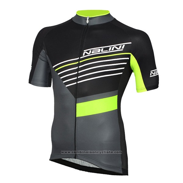 2017 Maillot Cyclisme Nalini Mood Noir Manches Courtes et Cuissard