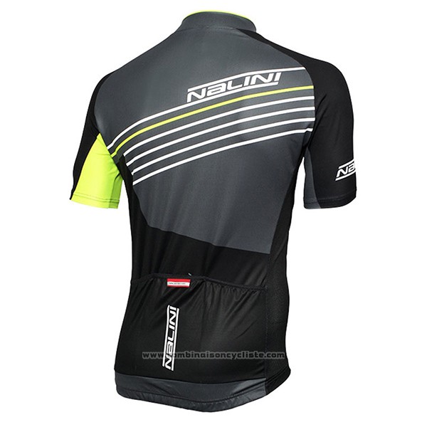 2017 Maillot Cyclisme Nalini Mood Noir Manches Courtes et Cuissard