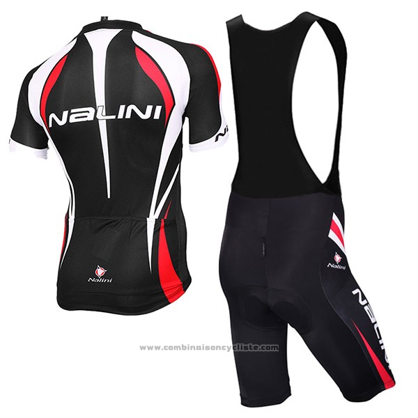 2017 Maillot Cyclisme Nalini Predazzo Noir et Rouge Manches Courtes et Cuissard