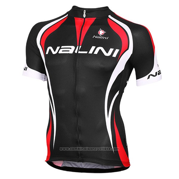 2017 Maillot Cyclisme Nalini Predazzo Noir et Rouge Manches Courtes et Cuissard