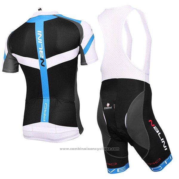 2017 Maillot Cyclisme Nalini Rigel Noir et Bleu Manches Courtes et Cuissard