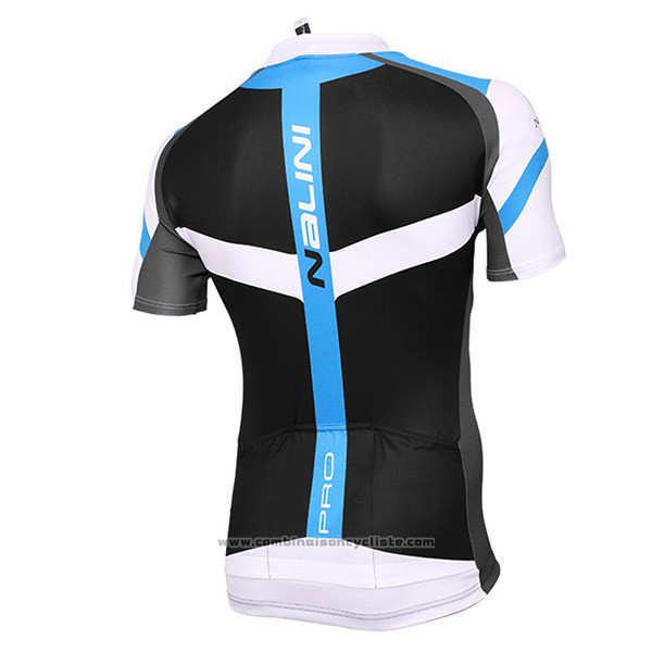2017 Maillot Cyclisme Nalini Rigel Noir et Bleu Manches Courtes et Cuissard