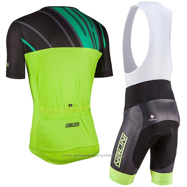 2017 Maillot Cyclisme Nalini Roma Noir et Vert Manches Courtes et Cuissard