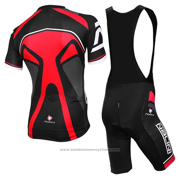 2017 Maillot Cyclisme Nalini Salorno Noir et Rouge Manches Courtes et Cuissard