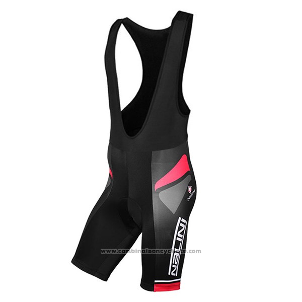 2017 Maillot Cyclisme Nalini Salorno Noir et Rouge Manches Courtes et Cuissard