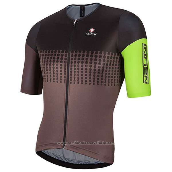 2017 Maillot Cyclisme Nalini Velodromo Marron Manches Courtes et Cuissard