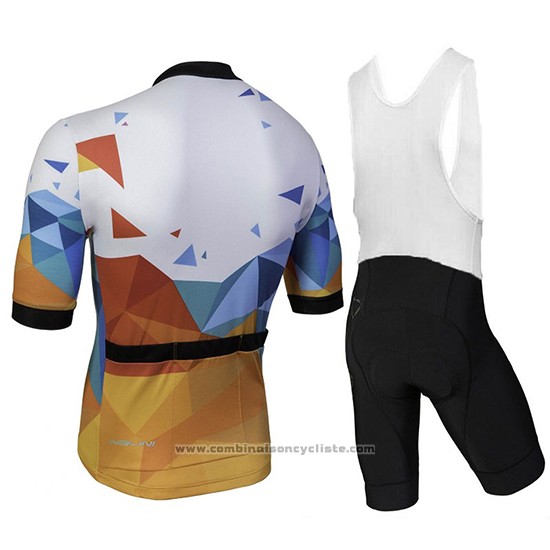 2018 Maillot Cyclisme Nalini Ahs Discesa Blanc et Orange Manches Courtes et Cuissard