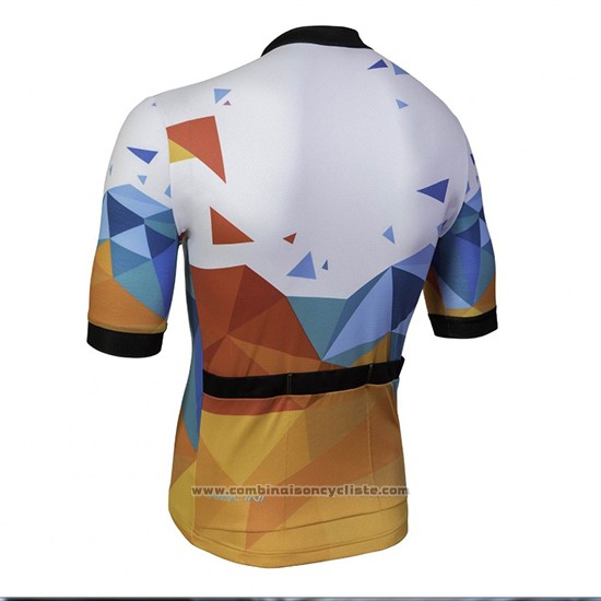 2018 Maillot Cyclisme Nalini Ahs Discesa Blanc et Orange Manches Courtes et Cuissard