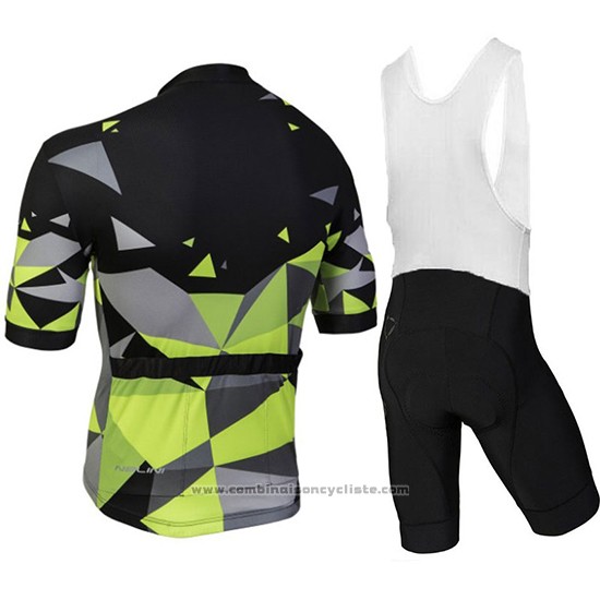 2018 Maillot Cyclisme Nalini Ahs Discesa Noir et Vert Manches Courtes et Cuissard