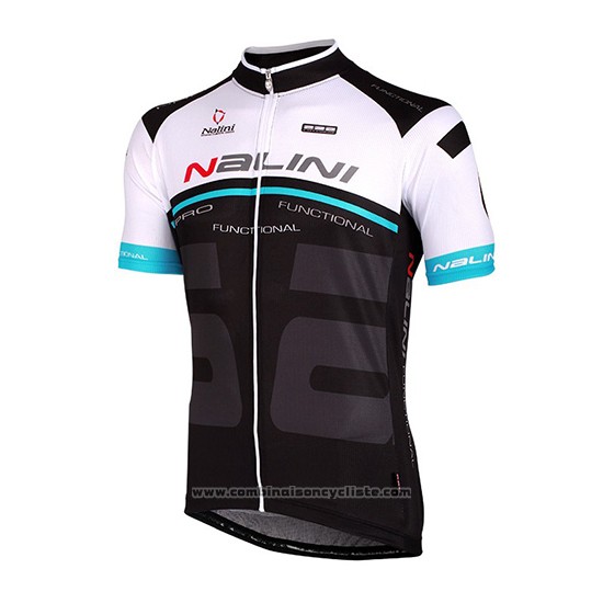 2018 Maillot Cyclisme Nalini Blanc et Noir Manches Courtes et Cuissard