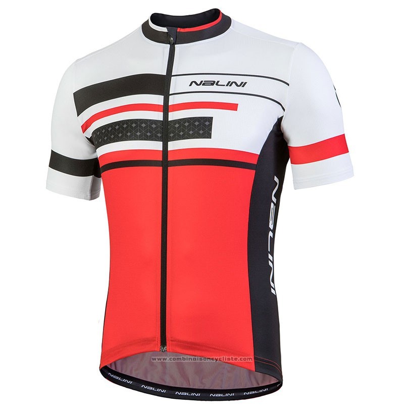 2018 Maillot Cyclisme Nalini Fatica Rouge Manches Courtes et Cuissard