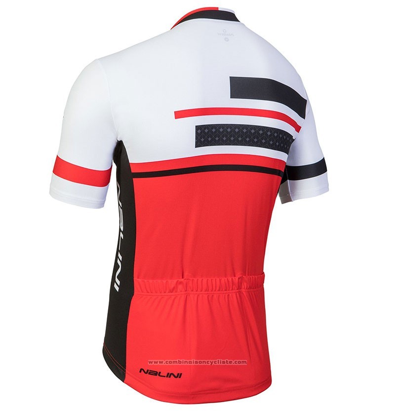2018 Maillot Cyclisme Nalini Fatica Rouge Manches Courtes et Cuissard