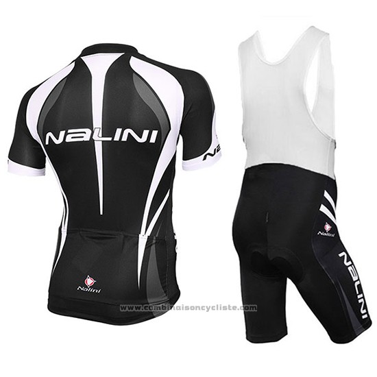 2018 Maillot Cyclisme Nalini Noir et Blanc Manches Courtes et Cuissard