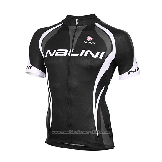 2018 Maillot Cyclisme Nalini Noir et Blanc Manches Courtes et Cuissard