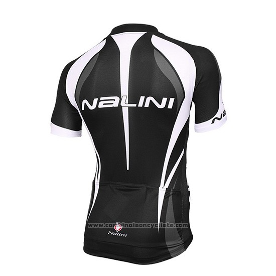 2018 Maillot Cyclisme Nalini Noir et Blanc Manches Courtes et Cuissard