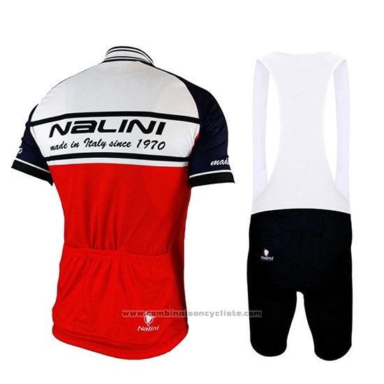 2019 Maillot Cyclisme Nalini Blanc Rouge Noir Manches Courtes et Cuissard
