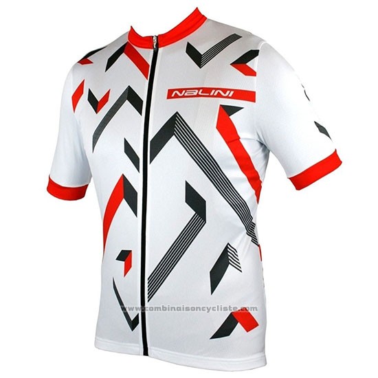 2019 Maillot Cyclisme Nalini Descesa 2.0 Blanc Rouge Manches Courtes et Cuissard