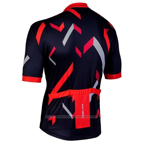 2019 Maillot Cyclisme Nalini Descesa 2.0 Noir Rouge Manches Courtes et Cuissard