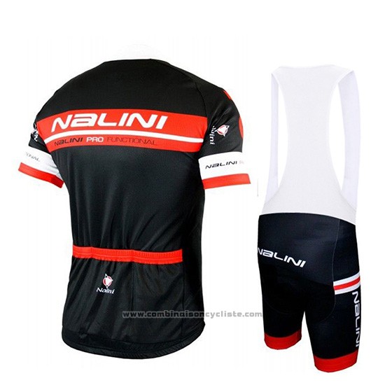 2019 Maillot Cyclisme Nalini Noir Rouge Manches Courtes et Cuissard