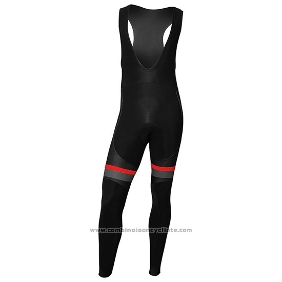 2019 Maillot Cyclisme Nalini Noir Rouge Manches Longues et Cuissard