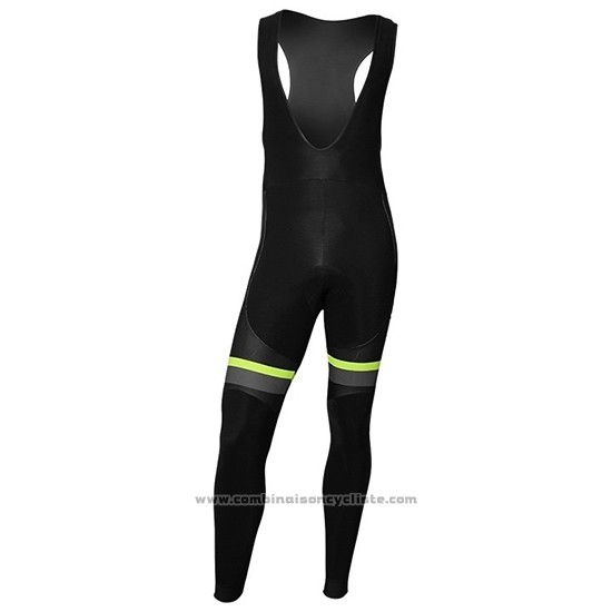 2019 Maillot Cyclisme Nalini Noir Vert Manches Longues et Cuissard
