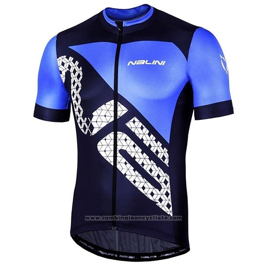 2019 Maillot Cyclisme Nalini Volata 2.0 Noir Bleu Manches Courtes et Cuissard